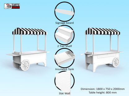 Wooden Merchandising Cart - 1800mm Wide