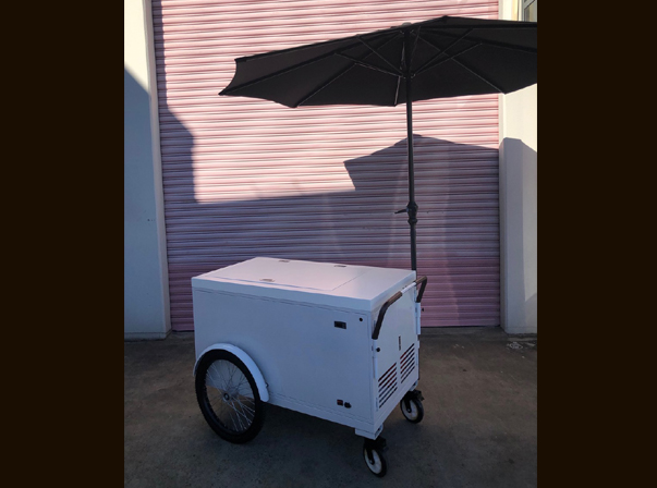 Battery Push Ice Cream Cart with Umbrella or Canopy