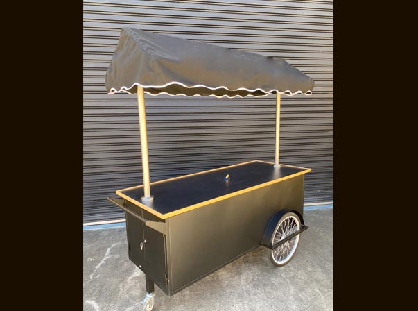 Coffee Trolley 2000mm Black with Canopy